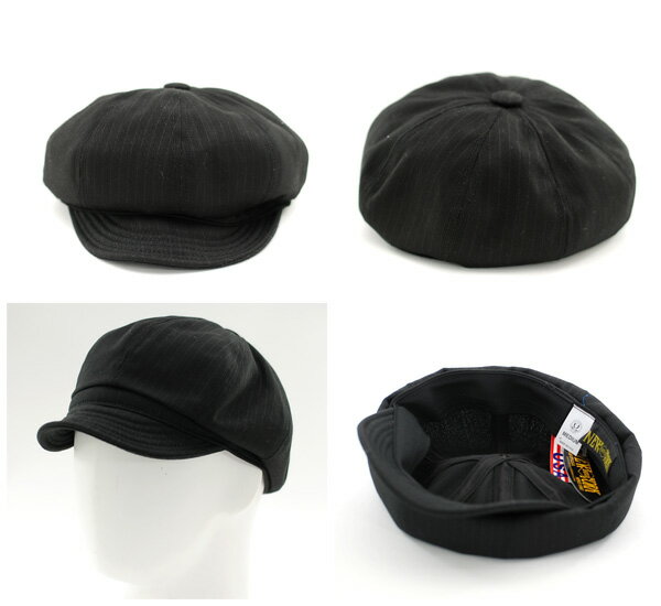 black newsboy cap. Spitfire Black Stripe Hat New