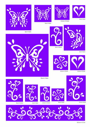 Diamond Tattoo Stencil designer collection body jewely wedding design set