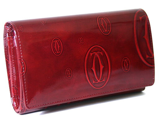 ・【送料無料】Cartier カルティエ ハッピーバースデー L3000347 ファスナー付 2つ折り財布