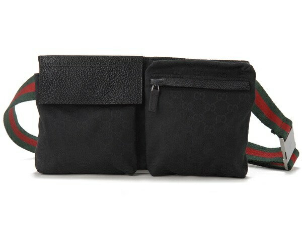 グッチ ウエストバッグ キャンパス×レザー
