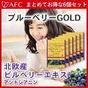 AFC ブルーベリーGOLD 30日分 6個セット...