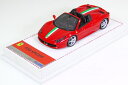 フジミ TSM 1/43 フェラーリ 458 スパイダー レッド / イタリアンストライプ 特注 アルカンターラ台座