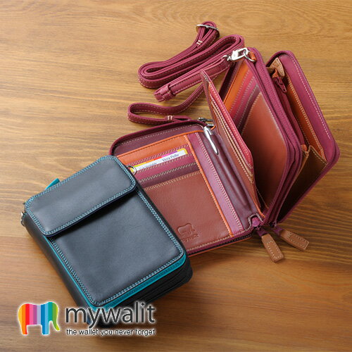 mywalit　マイウォリット　ダブルジッパー付きメガパース(ショルダーストラップ付き)　　財布　サイフ　コインケース　カードケース　定期入れ　メンズ　レディース　MY321 【楽ギフ_包装】【RCP】