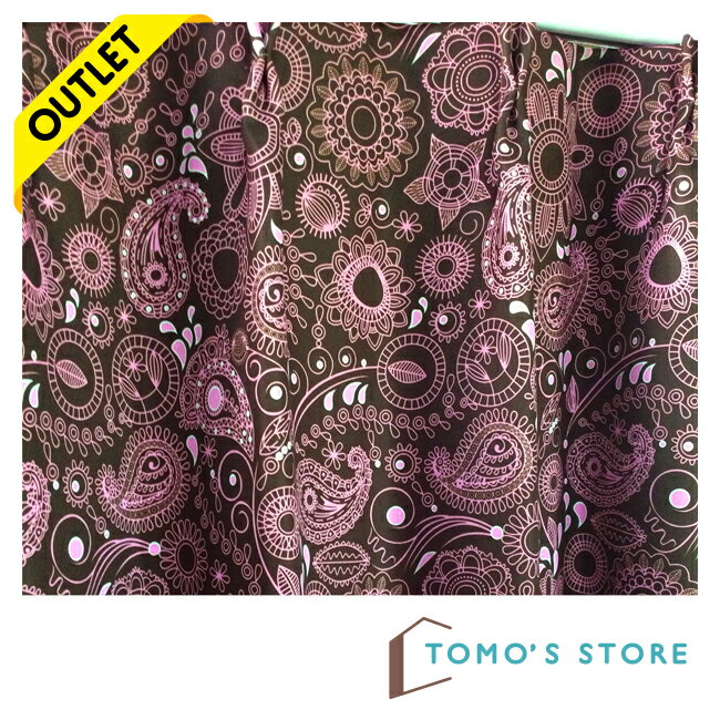 洗濯可能!珍しいペイズリー柄遮光カーテン 巾45c