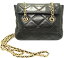 プラダ ゴールドチェーン ショルダー バック ブラックカーフ PRADA 【中古】【送料無料】