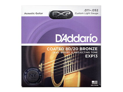 アコースティックコーティング弦 D'Addario EXP13 Custom Light