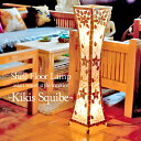 2灯式 スタンドライト 《Kikis Squibe》 H99.5cn W22.5cm LED電球 フロア照明 花柄 貝 カピス貝 南国 リゾート ハンドメイド 自然素材 天然素材 白 ゴールド ホワイト かわいい おしゃれ きれい エレガント 華やか インテリア オブジェ 上品 SLA-0025-KS
