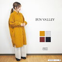 SUNVALLEY/サンバレー 製品染め 21W コーデュロイ ボリューム袖 コート ワンピース レディース 秋 冬 長袖 シャツワンピース 羽織り マスタード グレー ワインレッド チャコール サイズ/ M