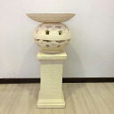 バリ島製 石台 ストーンオブジェ 100cm A 【オブジェ レリーフ スタンド 大型 エクステリア 店舗 アジアンスタイル ストーンカービング 彫刻 石彫刻】