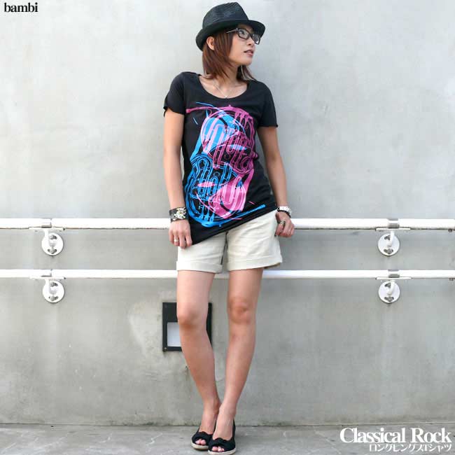 Classical Rock ロングレングスTシャツ【BPGT（バンビプラネットグラフィックTシャツ）】sp069opt【S】青と赤が交わりつつあった時代に誕生したロック★永遠のスタンダードに変わる★