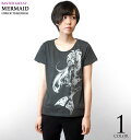 マーメイド(Mermaid)UネックTシャツ (ガールズ) -baster great バスターグレード-bg005ut-g-G-RR- 半袖 トップス カットソー 人魚 童話 イラスト コラボ かわいい 可愛い アメカジ オリジナル プリント レディース Tシャツ屋さんバンビ【RCP】