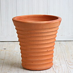 テラコッタ　E32　Mサイズ　　≪植木鉢/陶器/テラコッタ・素焼き鉢系≫こんもりと葉が広がり持ちやすいラッパ形
