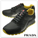 PRADA プラダ メンズレザースニーカー CALZATURE UOMO/ 4E2830 OQT ブラック【あす楽対応】