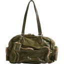 【10%OFF対象商品(99800→89,820)】【美中古品・送料無料・代引無料・消費税込】 PRADA ウォッシュドバッグプラダ/ウォッシュドバッグ/BR2804/エデラ/モスグリーン/深緑/ヴィンテージ加工☆オススメ☆