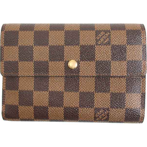 【SALE5%OFF対象商品(9800→810)】【中古・送料無料・代引無料・消費税込】LOUIS VUITTON　ダミエポルトトレゾール・エテュィパピエルイ・ヴィトン/【中古】/ルイヴィトン/ビトン/ダミエ/ポルトトレゾール・エテュィパピエ/ポルトトレゾールエテュィパピエ/N61202/エベヌ/二つ折り財布