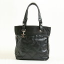 【SALE5%OFF対象商品(b000→\900)】【極美中古・送料無料・代引無料・消費税込】 CHANEL パリビアリッツ ミディアムトートレディースバッグ/シャネル/パリビアリッツ/ミディアムトート/ブラック/黒/肩掛けショルダー/トート/【中古】