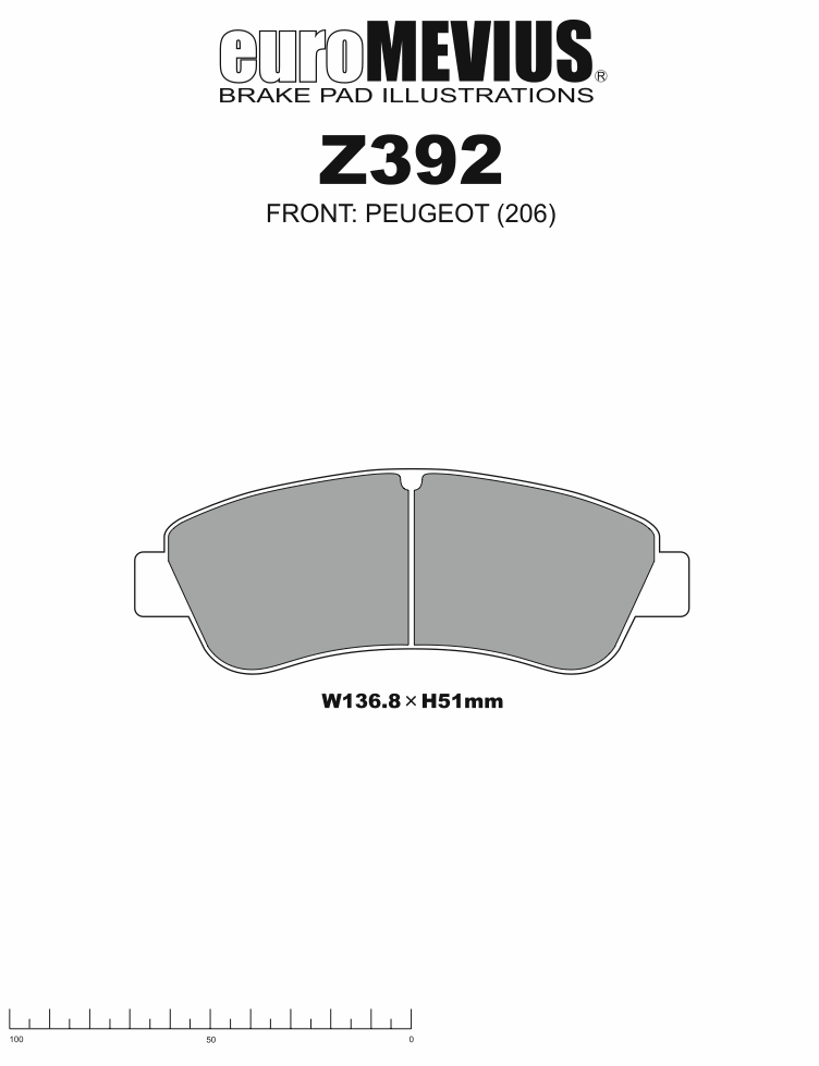 euro ECO Z392 [フロント]【PEUGEOT】206 _[送料無料・前後セットで合計金額の5％OFF!] ユーロメビウス ブレーキパッド