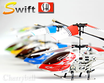 【新色ブラック・ブルー入荷】SWIFT 3ch IRC ラジコン ヘリコプタージャイロ　USB充電可能上下、左右旋回、前進、後進可能メタルフレームで丈夫