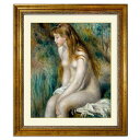 ルノワール 「入浴する若い女性」 キャンバスにジクレー 複製画 額付き 絵画 洋画 印象派 フランスの画家 裸婦 メトロポリタン美術館（アメリカ）所蔵