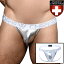 ローライズジョックストラップ ケツ割れ ケツワレ メンズ アンダーウェア アンドリュークリスチャン Andrew Christianアンクリ Metallic Silver Jock Almost Nakedジョックストラップ(92574)[M便 1/3]