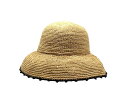 ショッピング日よけ クロシェ縁取りが可愛い♪ラフィア・クロシェットハット 帽子 （返品交換ギフト包装不可）UVカット 帽子 シンプル 紫外線対策 おしゃれ 可愛い 日よけ かわいい 夏 リボン レディース