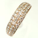 ダイヤモンド リング パヴェ 1カラット ピンクゴールド K18PG・ダイヤモンド1.0ct(SIクラス・鑑別書カード付) パヴェリング(指輪) ダイヤモンド指輪