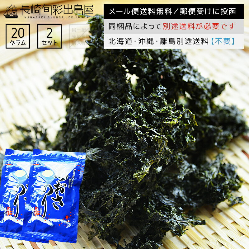 発送までに約1ヶ月 無添加 長崎産 壱岐産 乾燥あおさのり 20g 2袋セット メール便送料無料 全国送料無料 メール便規格以外は同梱不可 kaiso 出島屋