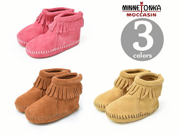 MINNETONKA/ミネトンカキッズVELCROBACKFLAPBOOTIEベルクロバックフラップブーティ1180HotPink/1182Brown/1187Tan幼児用/インファント/ブーティ2015新作