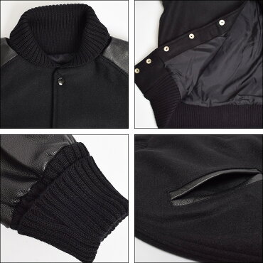 SKOOKUM(スクーカム)STADIUMJACKET/LEATHERLEATHERRAGLAN/BLACKスタジアムジャケット/スタジャン/レザーBLACK/BLACK