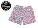 【即納可能】【ワケあり-503】MITCHUMM(ミッチュム)Vintage-Red & White Big Dots on Blue swim shortsスイムショーツサイズ:48※右前プリント白いかすれ有り※
