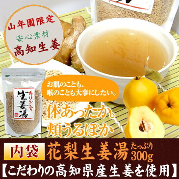 【高知県産生姜】【大容量300g】カリン生姜湯 300g 送料無料【自宅用】 しょうがパウダー 国産 しょうが湯 生姜パウダー ショウガ湯 粉末 健康 カリンしょうが ギフト ジンジャーティー プレゼント 母の日 父の日 プチギフト お茶 2018 生姜パウダー 早割