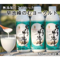 【<strong>ふるさと納税</strong>】岩手早池峰 のむ ヨーグルト 720ml×3本セット ギフト 生きた乳酸菌 免疫力 アップ 保存料不使用 父の日 母の日 ギフト お中元 <strong>お歳暮</strong>