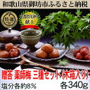【ふるさと納税】贈答用 木箱入り梅干し 薬師梅三種ギフト 各340g