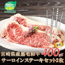 【ふるさと納税】<宮崎県産黒毛和牛サーロインステーキセット 2枚 400g> K03_0020 送料無料【宮崎県木城町】