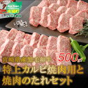【ふるさと納税】<宮崎県産黒毛和牛 特上カルビ焼肉用500gと焼肉のたれセット> K16_0006 送料無料 【宮崎県木城町】