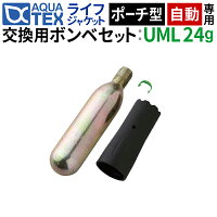 アクアテックス エアー 自動膨張式 ポーチタイプ用交換ボンベセット 24gガスボンベ＜対応製品：lj-aq-air-auto＞ ライフジャケット 釣りの画像