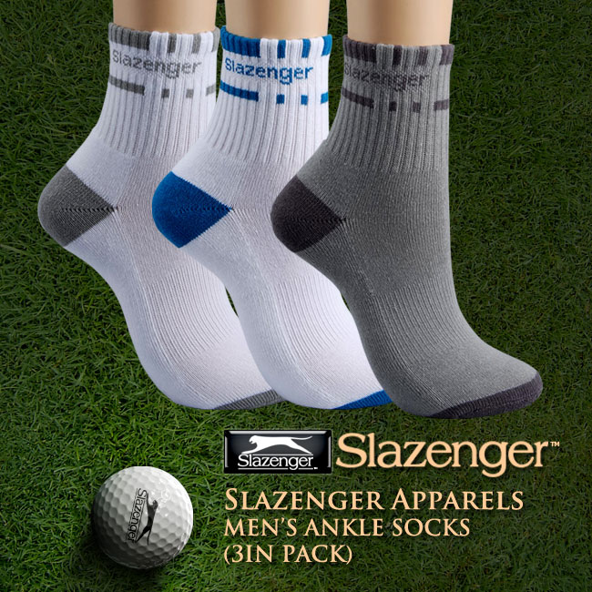 スラセンジャー[Slazenger] メンズゴルフソックスMEN'S ANKLE SOCKS【3足セット】アンクル靴下【RCPsuper1206】