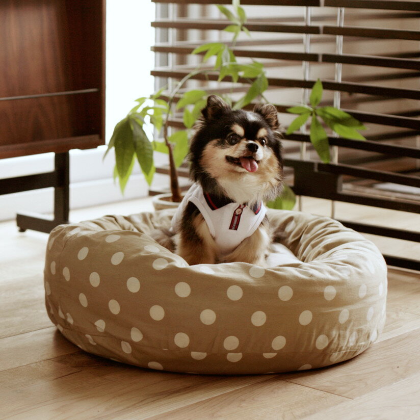 犬のお洒落なラウンド型のベッドウォッシャブルラウンドベッド M【送料無料】犬 ベッドふかふかモコモコ♪かわいいフォルムで気持ち良い〜