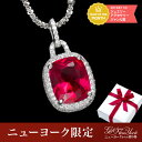 メイド・イン・ニューヨーク■3カラット ルビー ネックレス 1粒 クッションカット シルバー925 ピジョンブラッド ネックレス 誕生石 還暦祝い 女性 ジュエリー 誕生日プレゼント 女性 彼女 妻 結婚記念日 プレゼント ギフト