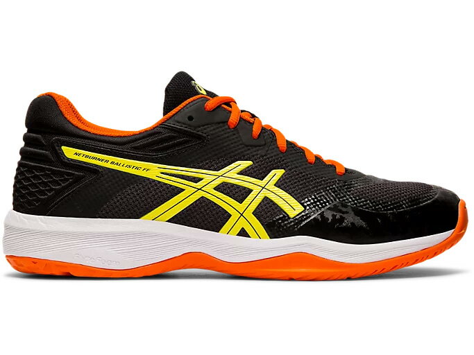 ＜asics・アシックス＞ バレーボールシューズ NETBURNER BALLISTIC FF 1051A002003 BLACK/SOUR YUZU バレー シューズの画像