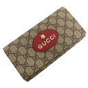 グッチ 二つ折り長財布 9778 ベージュ レッド ゴールド 中古 レザー PVC GUCCI 長財布 レディース ロングウォレット 定番 人気 GG柄 | 女性 総柄 虎 革 ブランドロゴ オシャレ カジュアル タイガーヘッド ゴールド金具 タイガー GGスプリーム 本物 鑑定済み