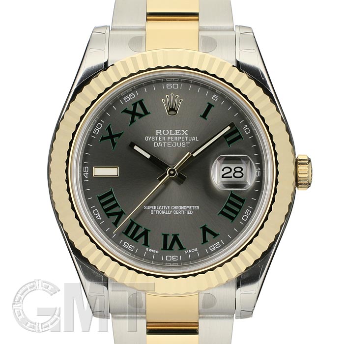 ROLEX ロレックス デイトジャスト II　Ref.116333　グレー/グリーンローマ      ROLEX ロレックス デイトジャスト II　Ref.116333　グレー/グリーンローマ