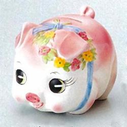 【ピギーバンク】ブタバンク・豚の貯金箱（中）ピンク