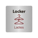 〈ステンレス製〉【オフィスミニプレート】「女ロッカールーム」40mm×40mmの小さなドアプレート。《表札工房あかり》