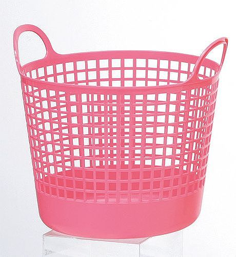 ランドリーバスケット　ラウンドバスケット　ピンク【2sp_120720_a】【SBZcou1208】10P123Aug12明るいホップなカラーのバスケットで毎日のお洗濯を楽しく！