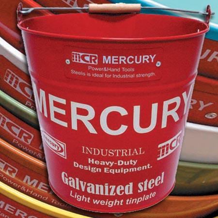 Mercury　バケツ　レッド古きよきアメリカンスタイルのバケツ