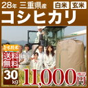 三重県産 こしひかり 30kg 送料無料(28年産 米/明日楽) 玄米のお米/精米(白米) 対応可 産地指定のこだわり栽培!人気の西日本産の米 三重県 コシヒカリ (あす楽 対応 通販)