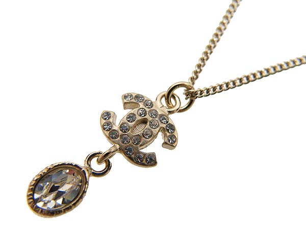 シャネル 2009年 新作【48時間限定タイムセール】CHANEL シャネル ネックレス A41994 クリア×ゴールド ミニラインストーンCC＋ジュエルストーンネックレス 【Luxury Brand Selection】【necklace】