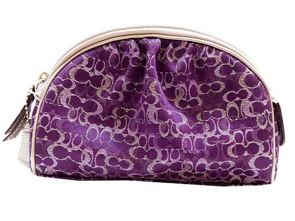 コーチ 2009年 新作 随時入荷!!【COACH】コーチ ポーチ（セカンドバッグ）42038 プラム×シルバー ルレックスラージコスメティックケース アウトレット品【コーチ 新作 バッグ ショルダーバッグ ハンドバッグ トートバッグ コーチ 随時入荷!!】【コーチ●0218セール】
