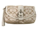 【COACH】コーチ ポーチ F42666 ライトカーキ×アイボリー アリシグネチャークラッチ アウトレット品 激安%OFF! 【Luxury Brand Selection】